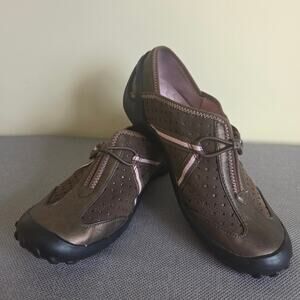 Privo By Clarks Women's 6M Leather Comfort Hiker Slip-On Bronze Pink Hook/Loop